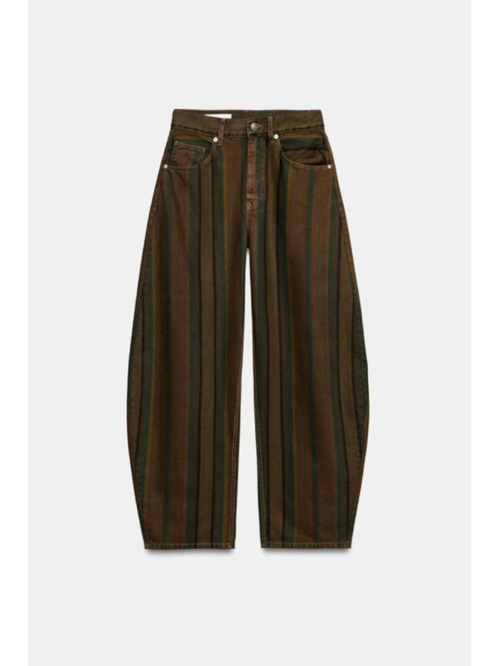 ZARA TRF MID-RISE BARREL STRIPED JEANS 6929/214/105